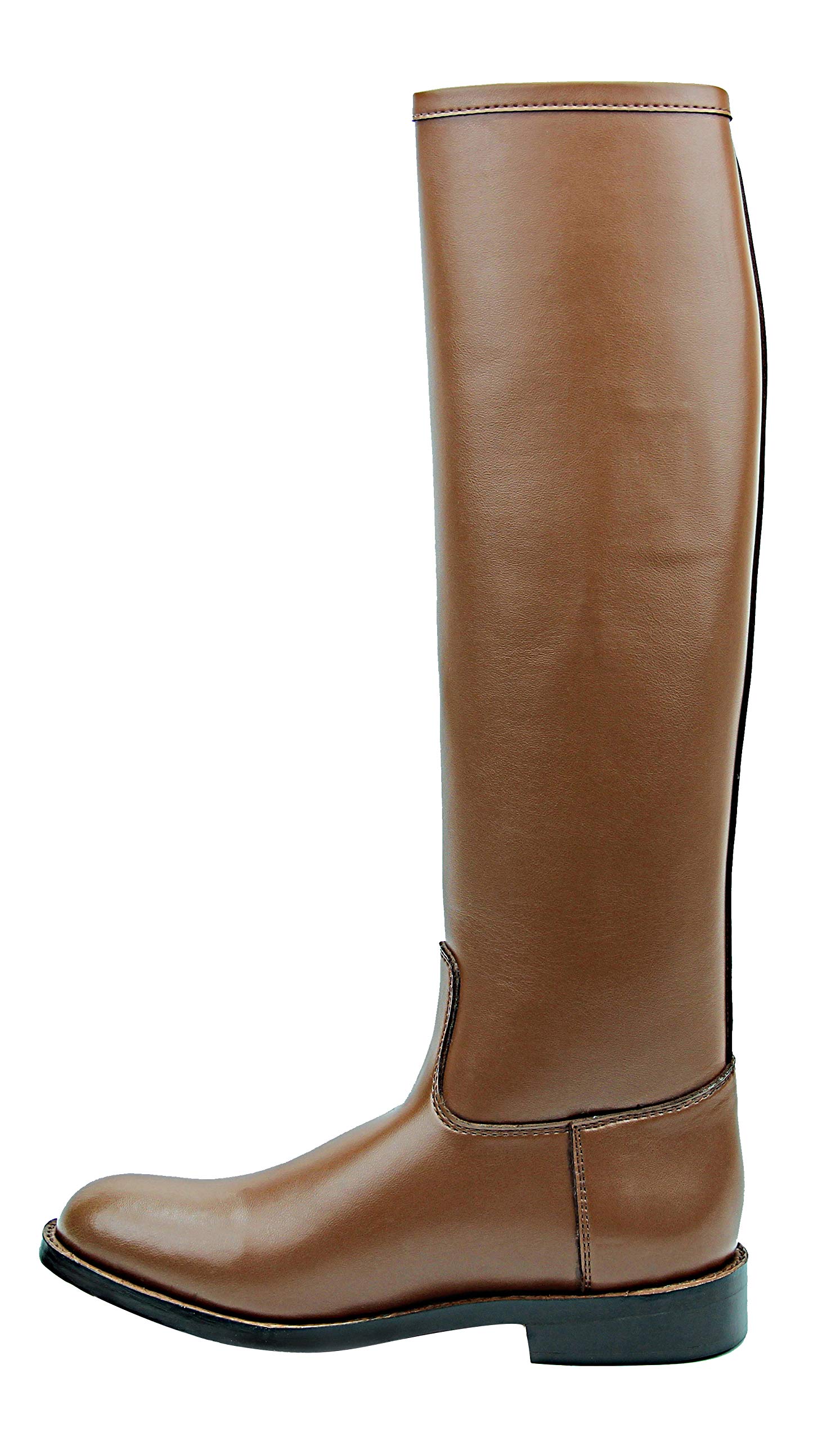 Women's Knee High Leather Equestrian Riding Boots - Tan Brown Equestrian Boots for Horseback Riding, Polo & Outdoor Activities