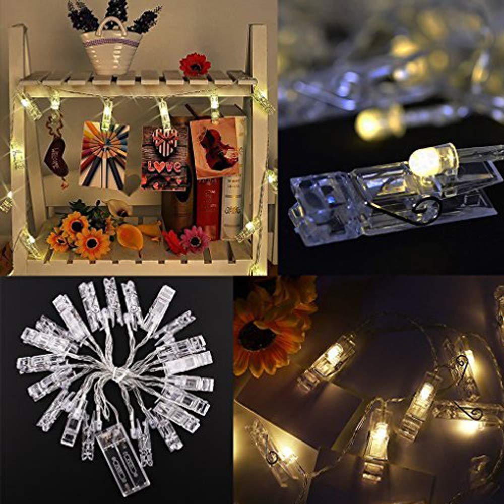 Dopheuor LED Fairy Clip String Lights - Battery Operated Photo Hanging Lights for Christmas, Wedding, Birthday, Halloween Decor - Perfect for Bedroom, Patio, Party & Festival Decorations