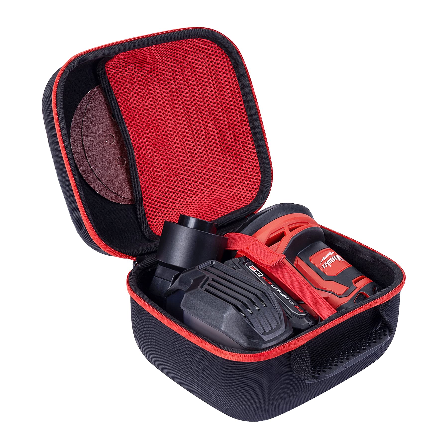 Milwaukee M18 18V Battery Holder with Hard Case - Compatible with 2648-20 M18 Orbit Sander & Other Milwaukee Tools - Perfect for Workshop Storage & Tool Protection