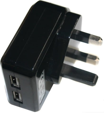 2.1 Amp Dual USB Wall Charger with 3-Pin Plug - Fast Charging for iPhone, Android, Smartphones & Tablets - Perfect for Home, Office & Travel