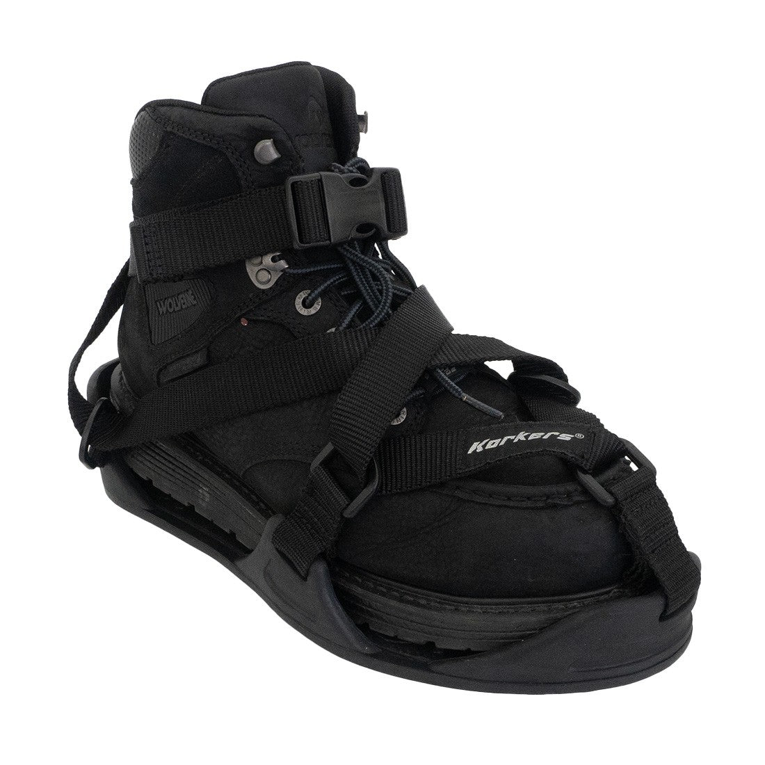 Korkers TuffTrax Regular Spike Overshoe - Non-Slip Ice & Snow Traction for Hiking, Hunting & Winter Work - Waterproof Rubber Sole with Removable Cleats