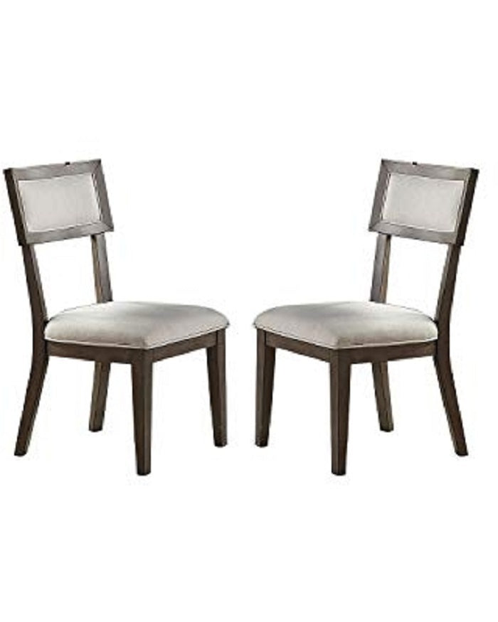 Modern Solid Wood & Veneer Dining Chairs Set of 2 - Cream Upholstered Seat & Back - Perfect for Kitchen, Dining Room, and Breakfast Nook