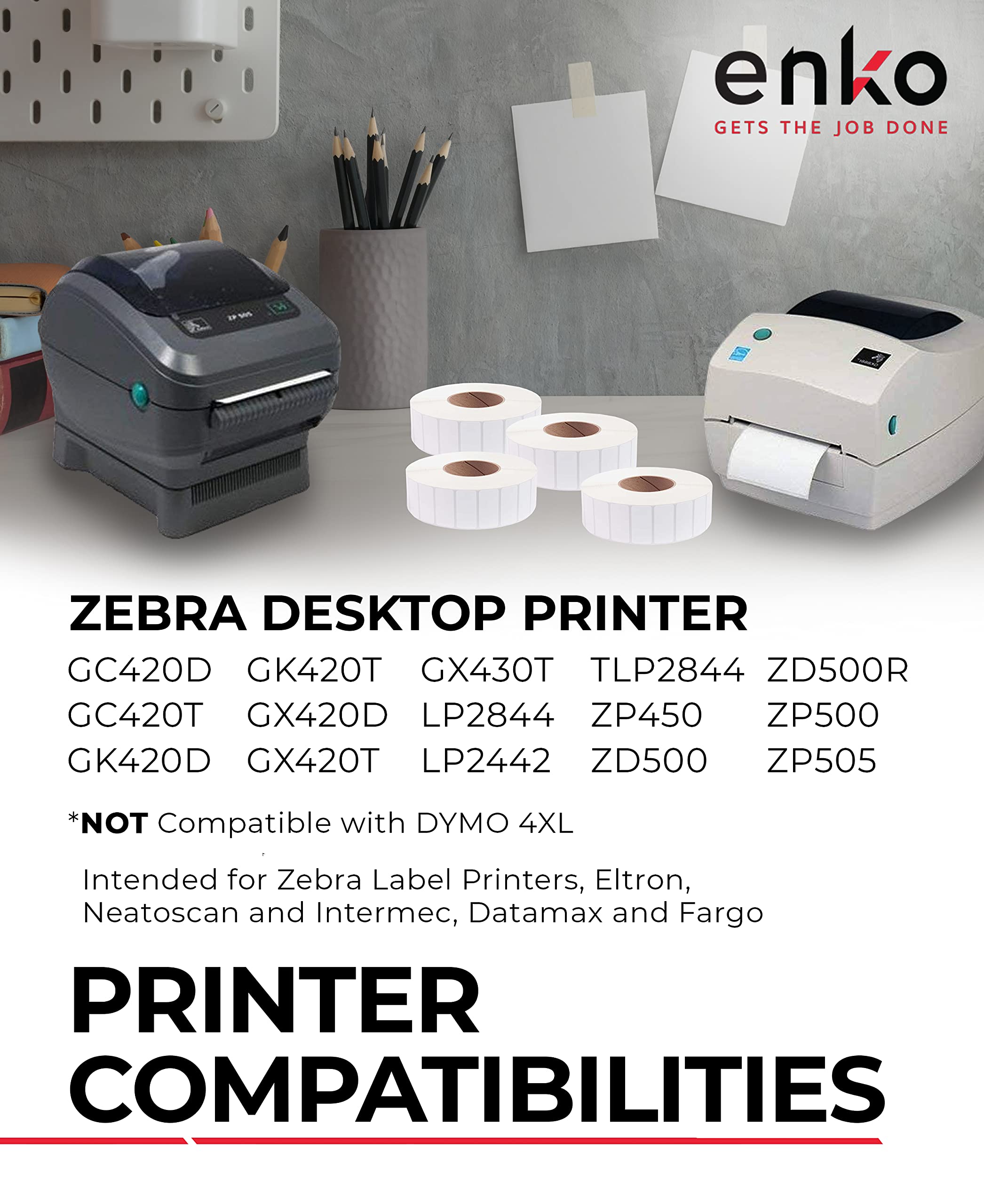 enKo 12 Rolls (15,600 Labels) 2x1 Inch Perforated Direct Thermal Stickers - FBA, FNSKU, Barcode Labels for Shipping & Mailing | Compatible with Rollo, Zebra, Eltron, MUNBYN Printers | Perfect for Amazon FBA, E-commerce Packaging & Inventory Management