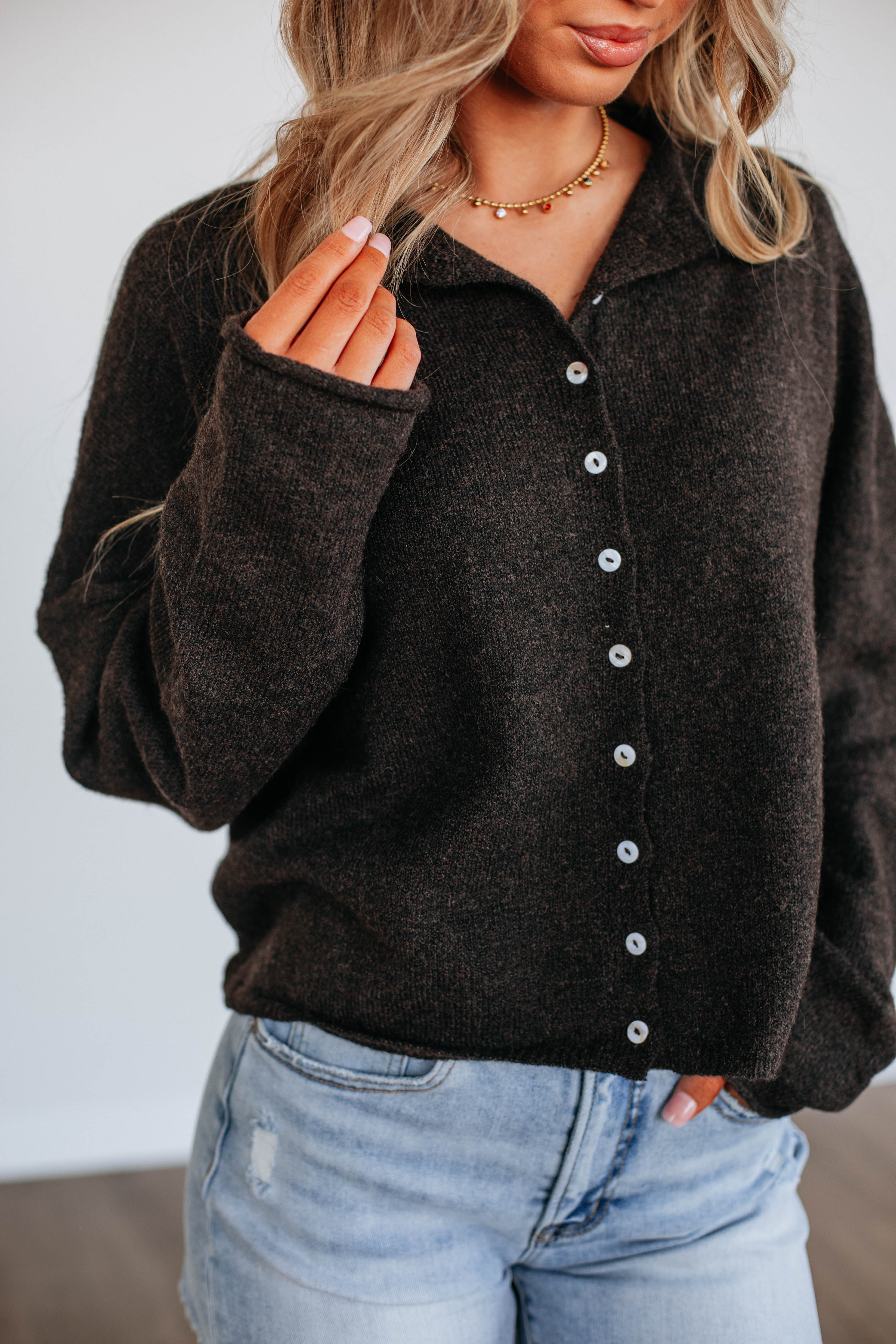 Brooke Cardigan Women's Knit Sweater - Soft & Cozy Espresso Brown Cardigan for Fall & Winter | Perfect for Casual Outfits, Office Wear & Layering