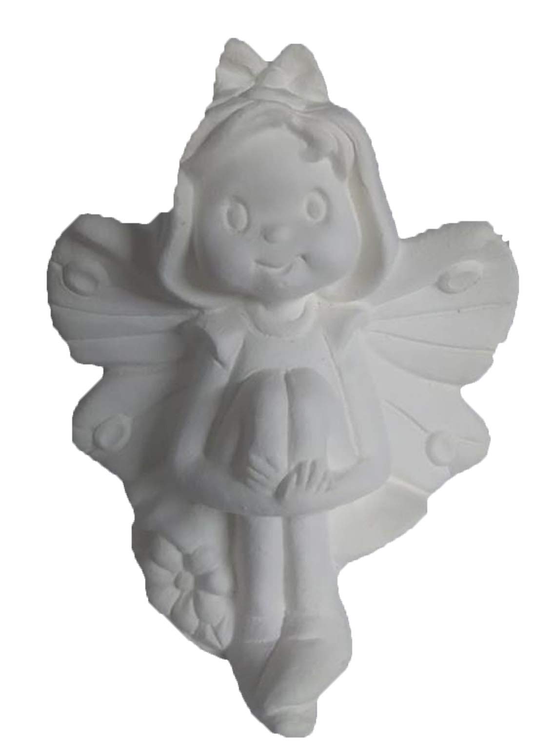 3.5 Inch Ceramic Bisque Sitting Fairy Figurine - Ready to Paint DIY Craft for Home Decor, Fairy Garden, and Gift Ideas