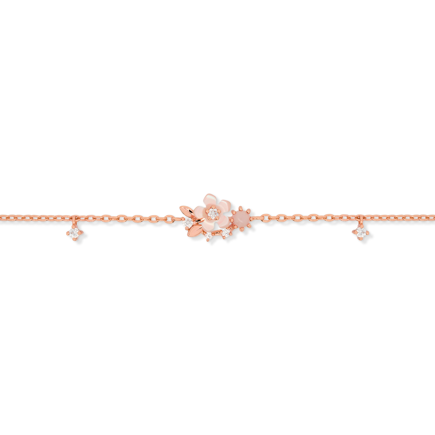 Rose Gold Anne Bracelet for Women - Elegant Adjustable Bangle with CZ Stones - Perfect for Parties, Weddings & Everyday Wear