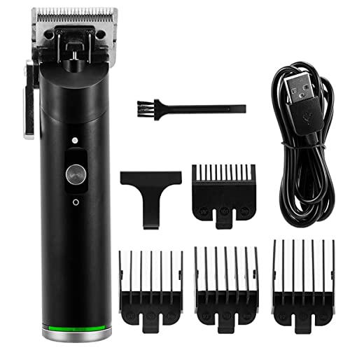 Professional Cordless Hair Clippers for Men - Rechargeable Electric Hair Trimmer with All Metal Body, Barber Shop Quality for Home & Salon Use (Black) - Perfect for DIY Haircuts, Beard Trimming & Grooming