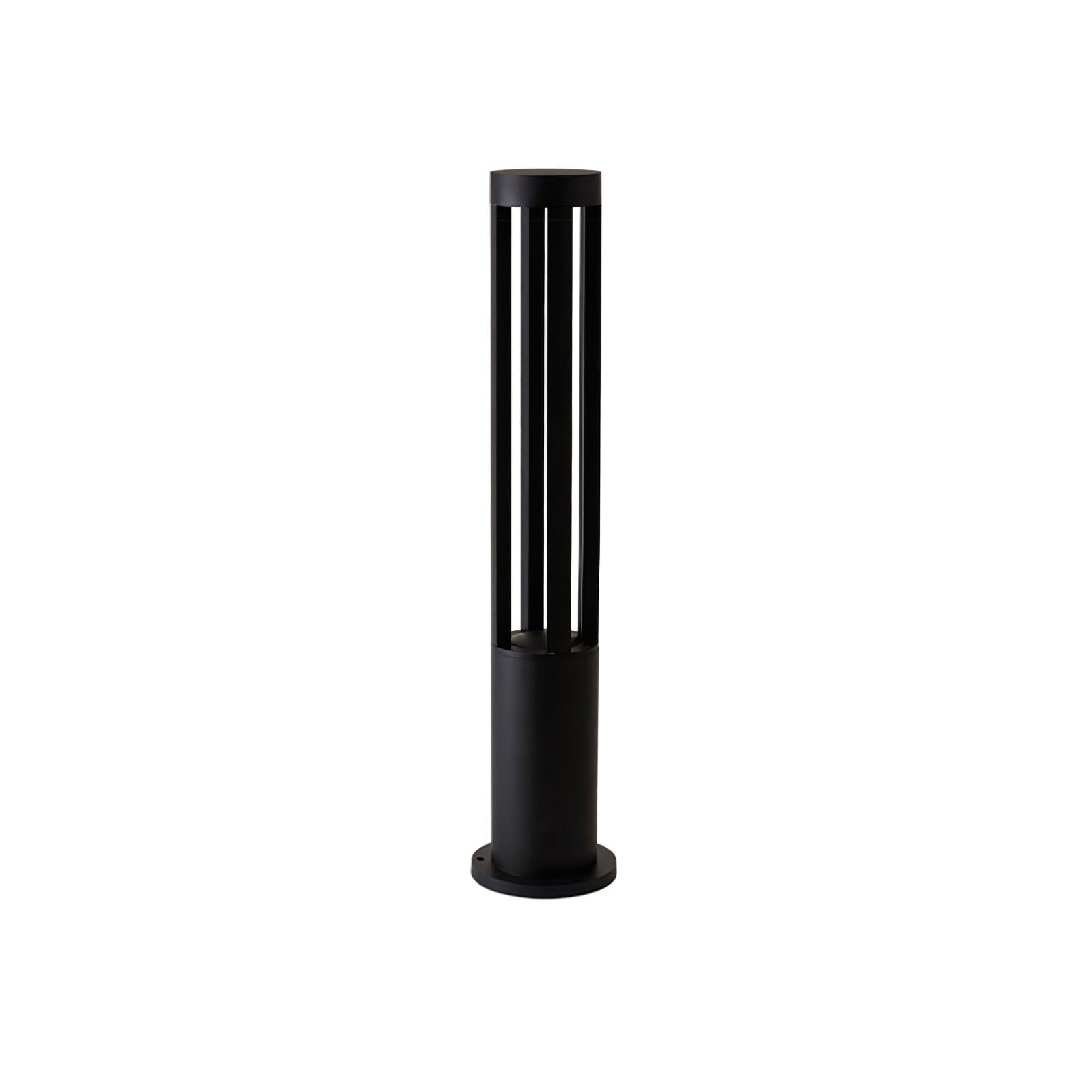 Solar Powered Black Cylindrical Outdoor Garden Lights - Waterproof LED Landscape Lighting for Patio, Yard, Pathway & Backyard Decor
