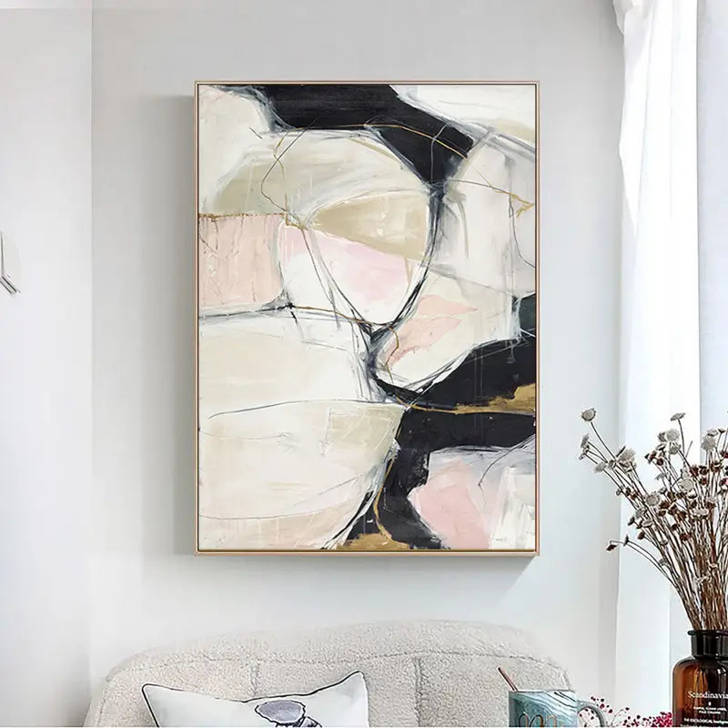 Abstract Painting #AB 005 - Modern Wall Art for Living Room, Bedroom & Office Decor | Handmade Canvas Artwork