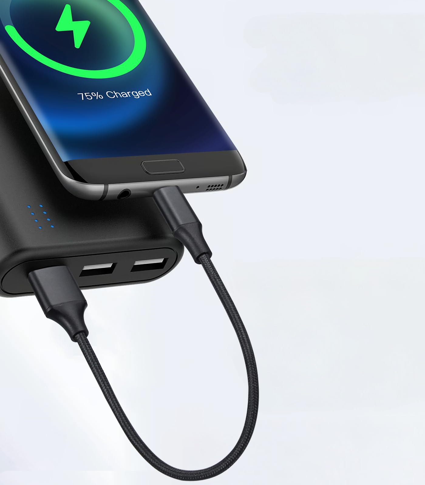 Smays 10-inch USB C to USB A Fast Charging Cable for iPhone 15 - Durable Woven Nylon Short Charger Cord - Perfect for Travel, Car & Home Use