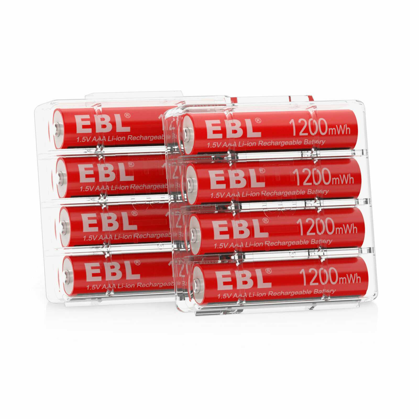 EBL 1.5V AAA Rechargeable Lithium Ion Batteries 1200mWh - Long Lasting Power for Cameras, Flashlights, Toys & Electronic Devices
