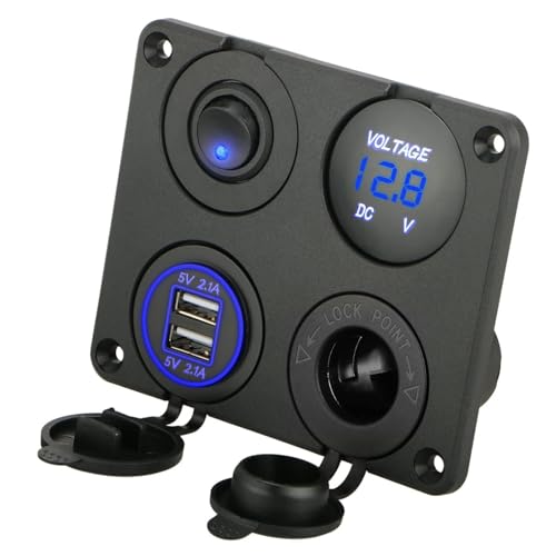 4 in 1 Charger Socket Panel-black