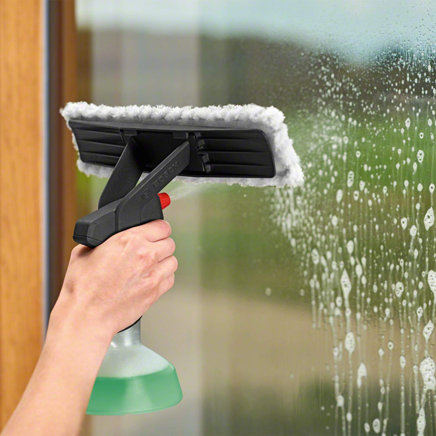 Bosch GlassVAC Cordless Window Vacuum Cleaner - Powerful Battery-Powered Glass Cleaner for Streak-Free Windows, Mirrors & Shower Doors - Perfect for Home, Office & Car Cleaning