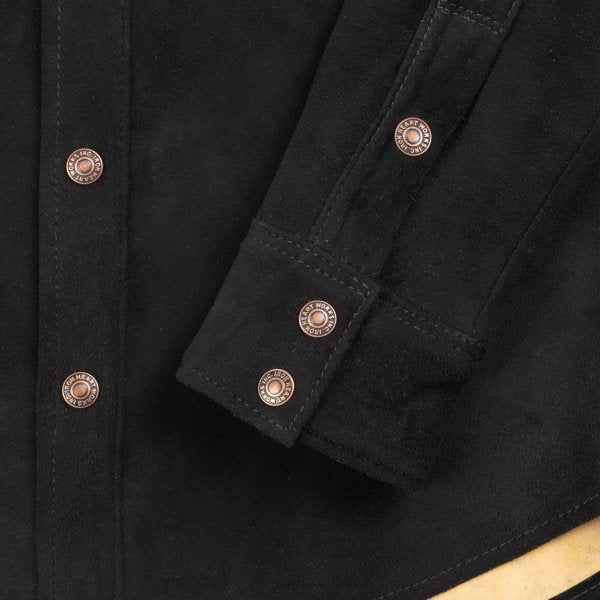 Iron Heart Big Buck Deerskin Western Shirt for Men - Black Cowboy Shirt with Pearl Snap Buttons | Durable & Stylish Western Wear for Rodeo, Ranch Work, and Country Fashion