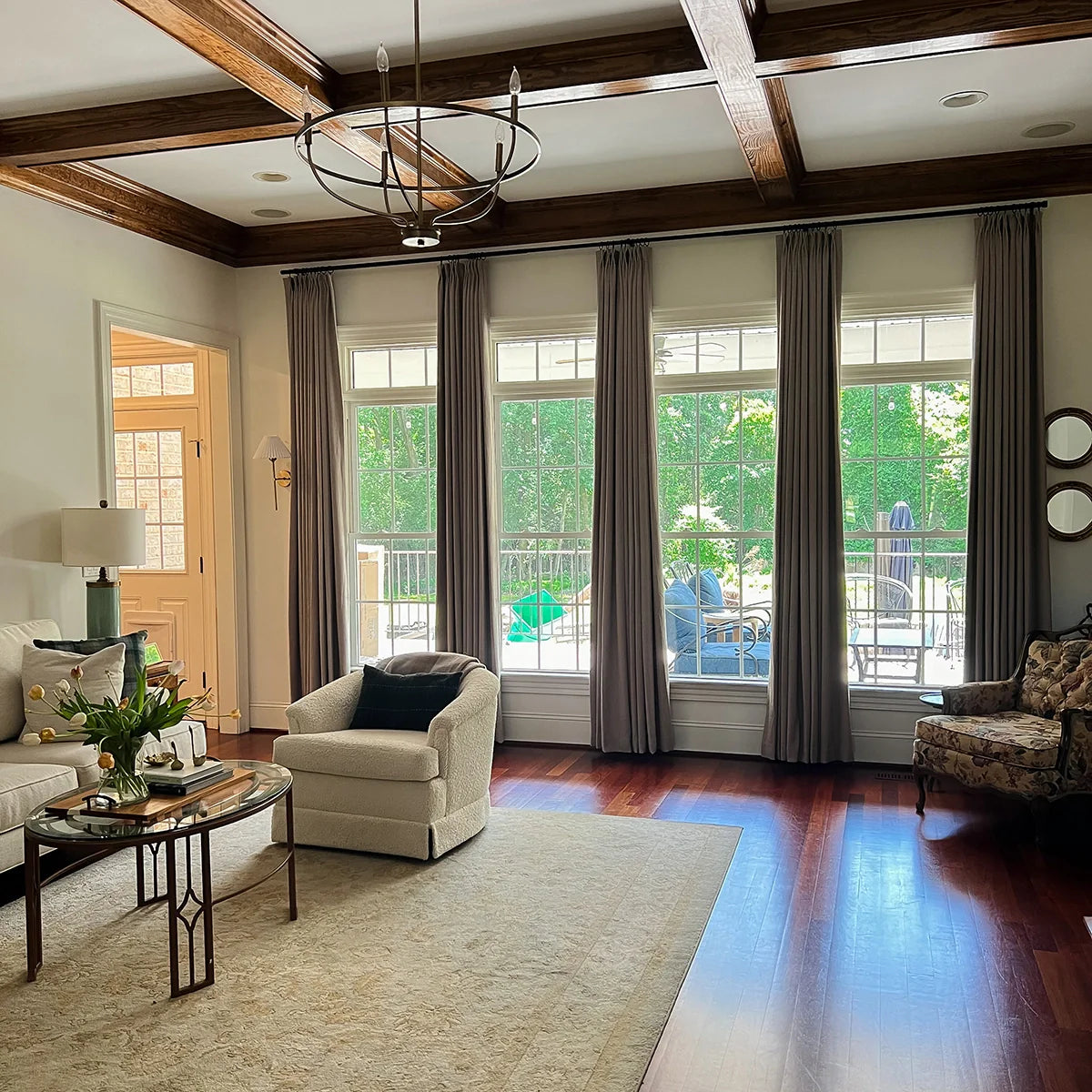 Pinch Pleated Blackout Curtains - 100% Linen Custom Drapes in Grey & Beige | Modern Thermal Insulated Window Treatments for Living Room & Bedroom