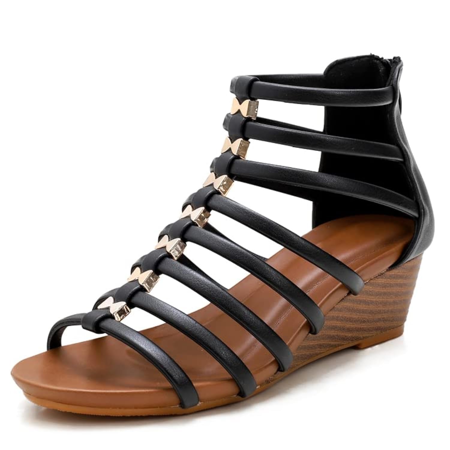 Women's Gladiator Wedge Sandals - Roman Style Flat Strappy Sandals for Summer | Beach, Vacation & Casual Outfit Essential