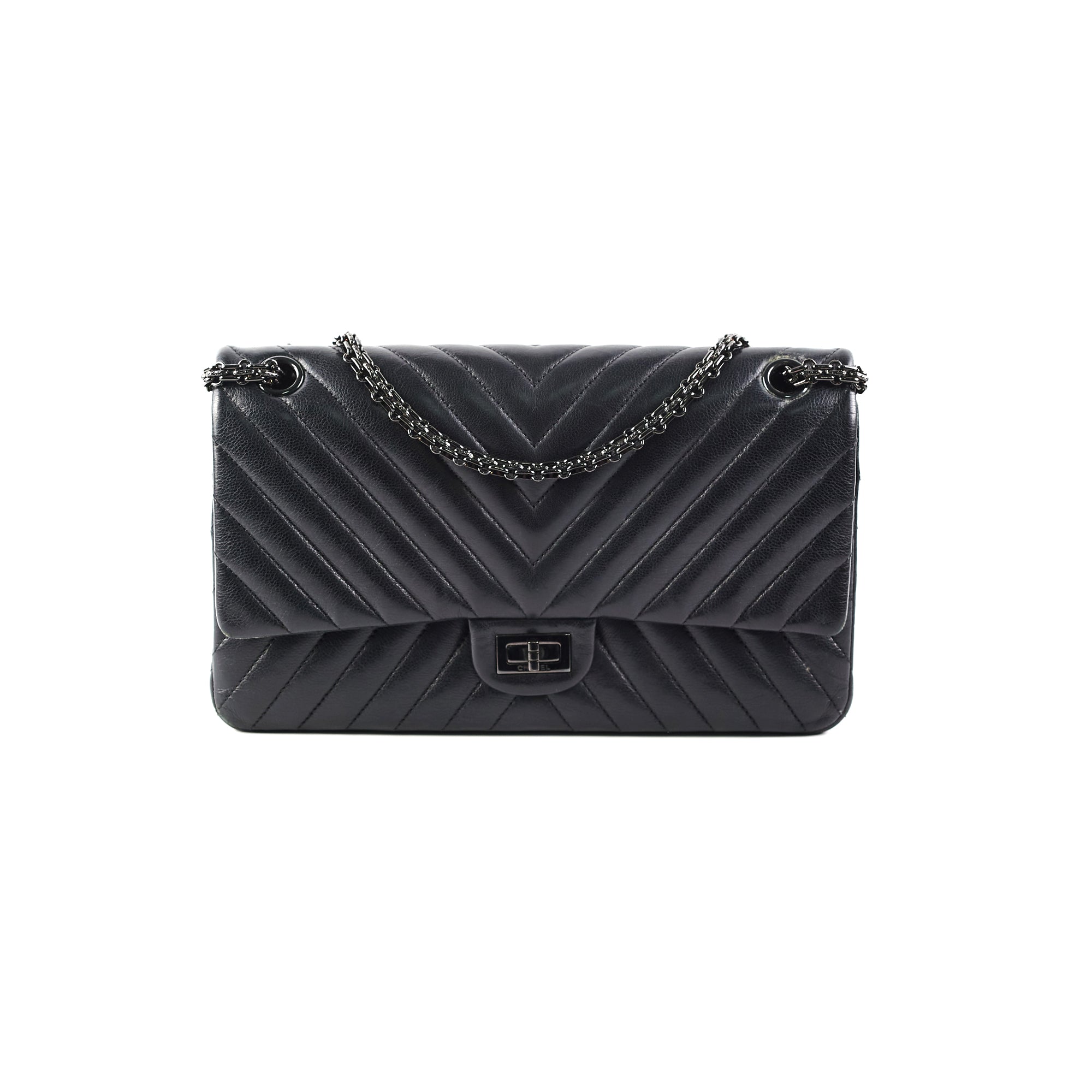 Chanel Reissue 226 Large Chevron Calfskin Leather Flap Bag - Luxury Designer Handbag for Women, Perfect for Evening Events & Special Occasions