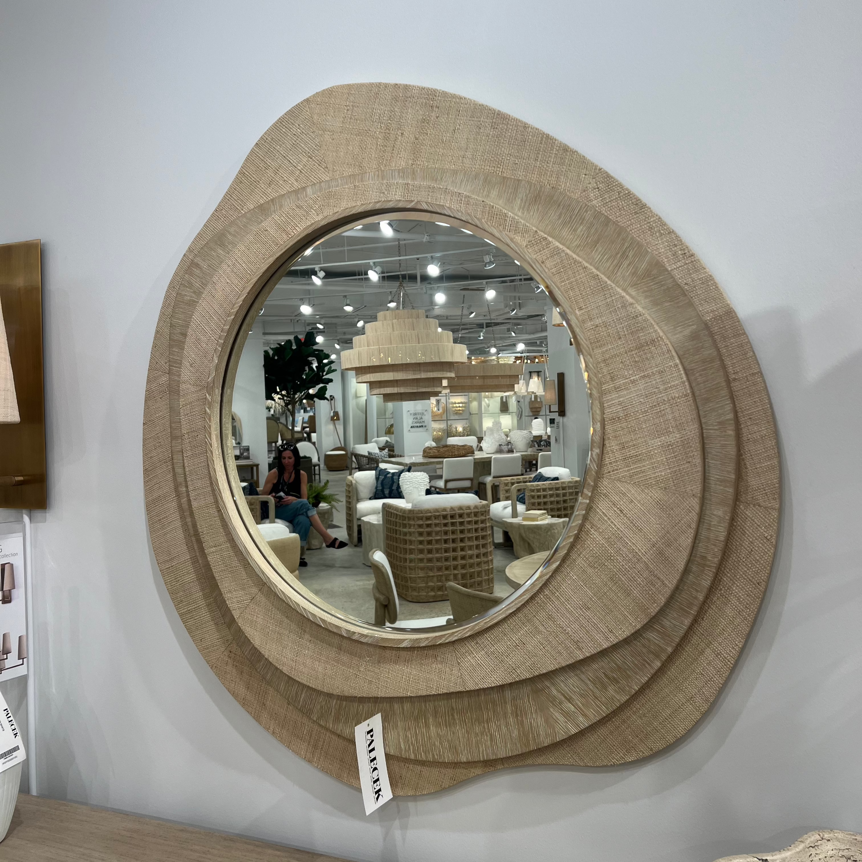 Larissa Mirror - Natural Raffia Wall Decor for Boho & Coastal Home Decor - Perfect for Living Room, Bedroom, or Entryway