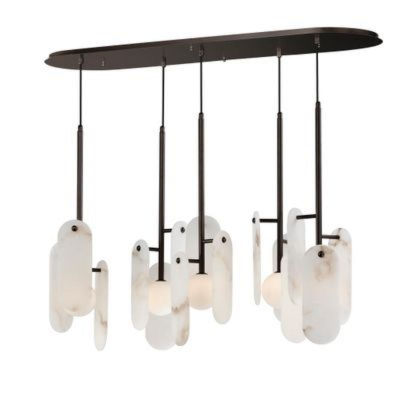 Alabaster Studio M Megalith 5-Light Modern Chandelier - Elegant Ceiling Light Fixture for Dining Room, Living Room, or Bedroom