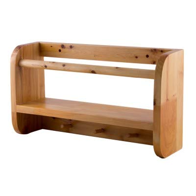 18 Inch Wall Mounted Wooden Shelf with Hooks - Rustic Bathroom Storage Organizer for Towels, Robes & Decor | Perfect for Small Spaces, Farmhouse & Modern Bathrooms