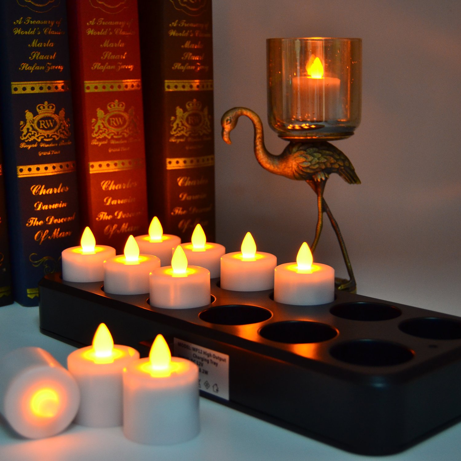 TELOSMA 12-Pack Rechargeable LED Tealight Candles with Timer & Remote - Flameless Battery-Operated Amber Yellow Lights for Home Decor, Weddings, Parties, and Romantic Ambiance