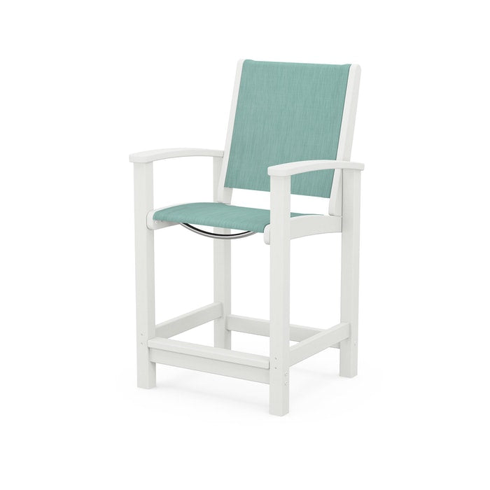 POLYWOOD Coastal Counter Chair - Durable Outdoor Bar Stool for Patio, Deck & Poolside - Weather-Resistant & Low Maintenance