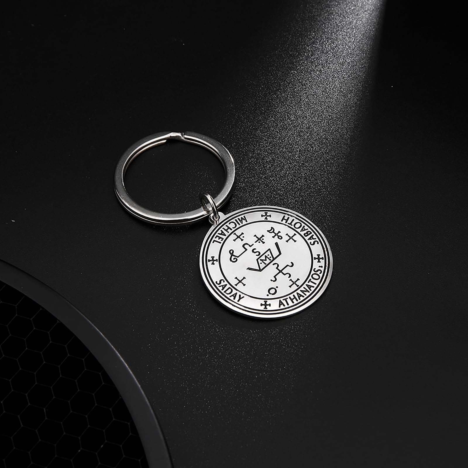 VASSAGO Archangel Keychain for Men & Women - Seal of 7 Archangels Pendant, Saint Michael Keyring, Kabbalah Amulet Gift for Protection & Spiritual Blessing | Perfect for Daily Carry, Car Keys, Backpacks & Spiritual Gifts