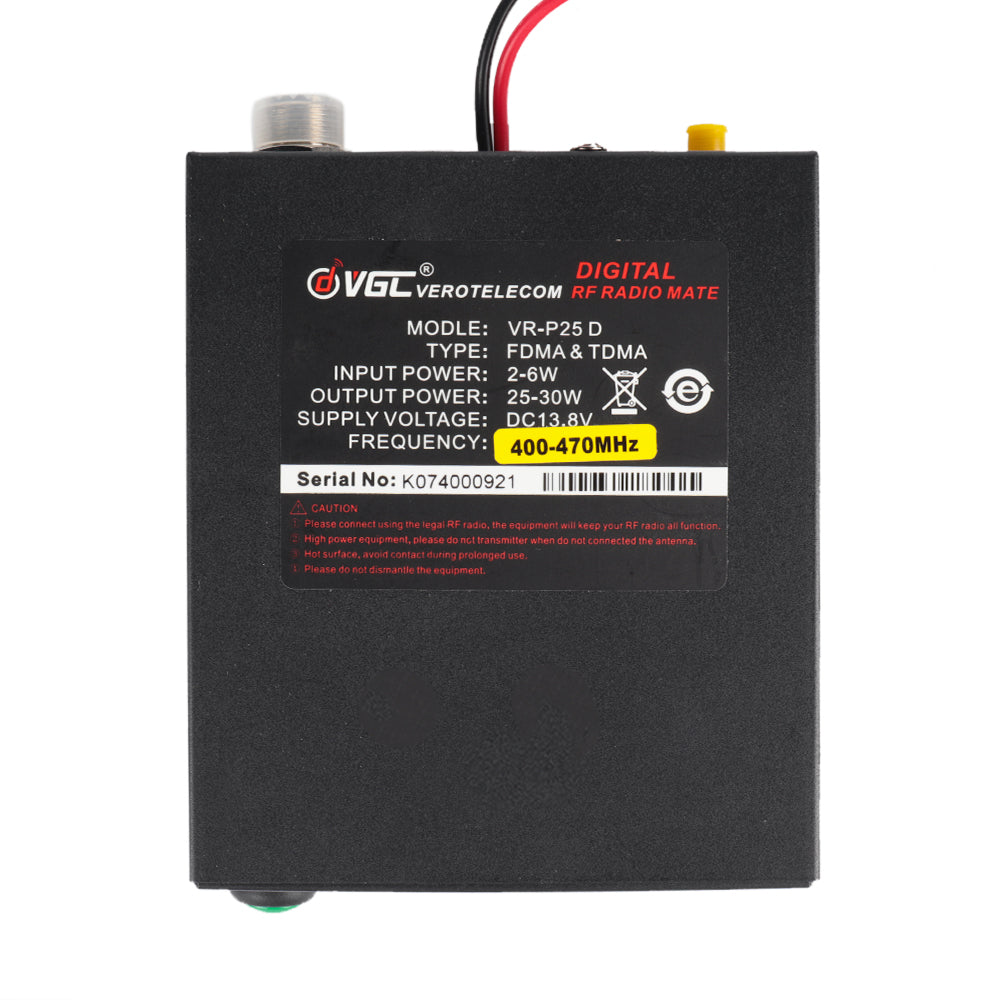 VGC VR P25UD UHF Radio Amplifier - 40W Power Boost for Analog & DMR Modes | Auto Mode Switching | Ideal for Emergency Responders, Security Teams & Outdoor Adventures