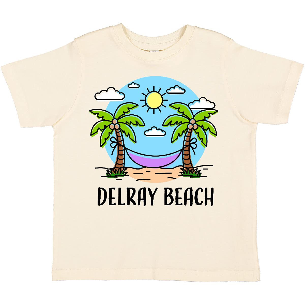 Inktastic Summer Vacation in Delray Beach Toddler T-Shirt - Cute Graphic Tee for Boys & Girls - Soft Cotton Kids Shirt for Beach Trips & Family Vacations