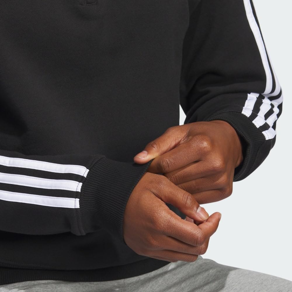 adidas Women's Essentials 3-Stripes Quarter-Zip Sweatshirt | Athletic Pullover for Running, Yoga & Casual Wear | Lightweight Fleece Jacket for Gym & Outdoor Activities