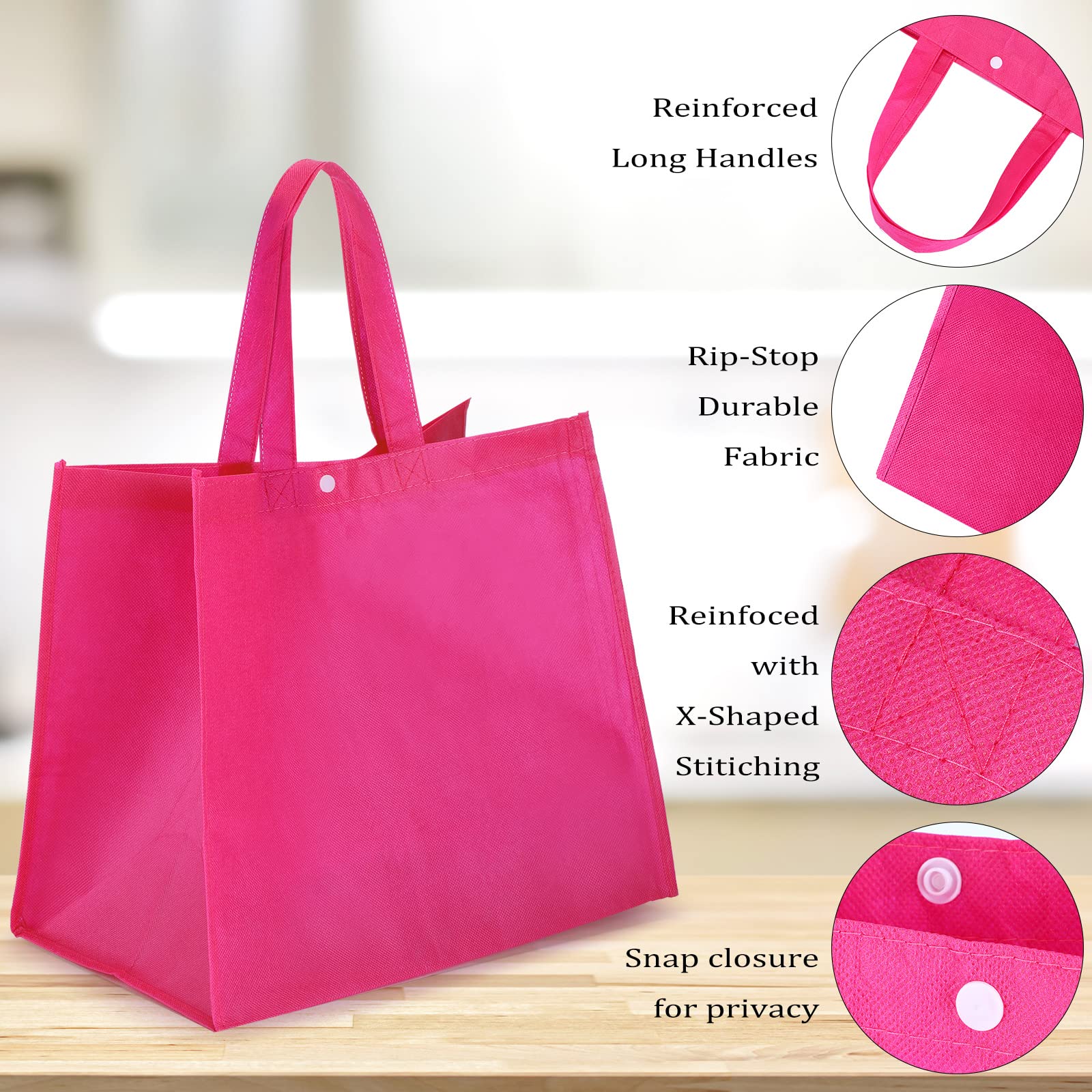 48 Pack Reusable Grocery Bags - Large 13