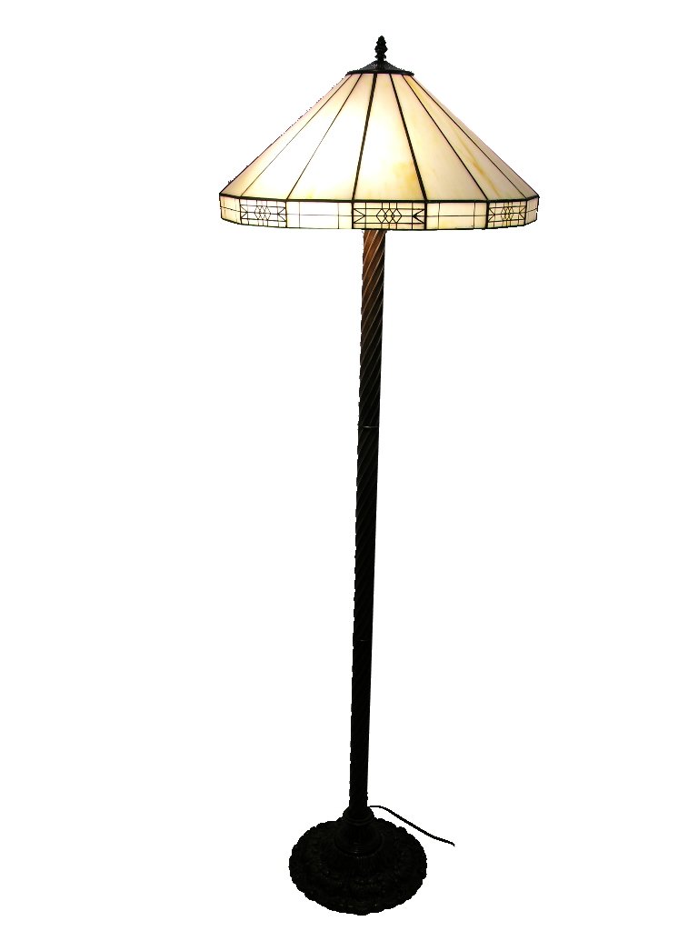 Elegant Tiffany-Style Floor Lamp with Stained Glass Shade - Perfect for Living Room, Bedroom, or Office Decor