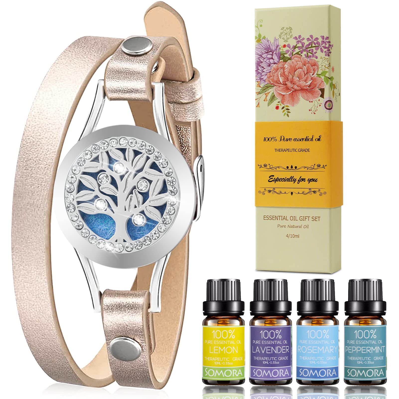Valentine's Day Gifts for Her - Aromatherapy Essential Oil Diffuser Bracelet, Birthday & Thanksgiving Gifts for Women, Mom, Wife, Girlfriend, Best Friend, Sister - Perfect for Relaxation, Yoga, Meditation & Stress Relief