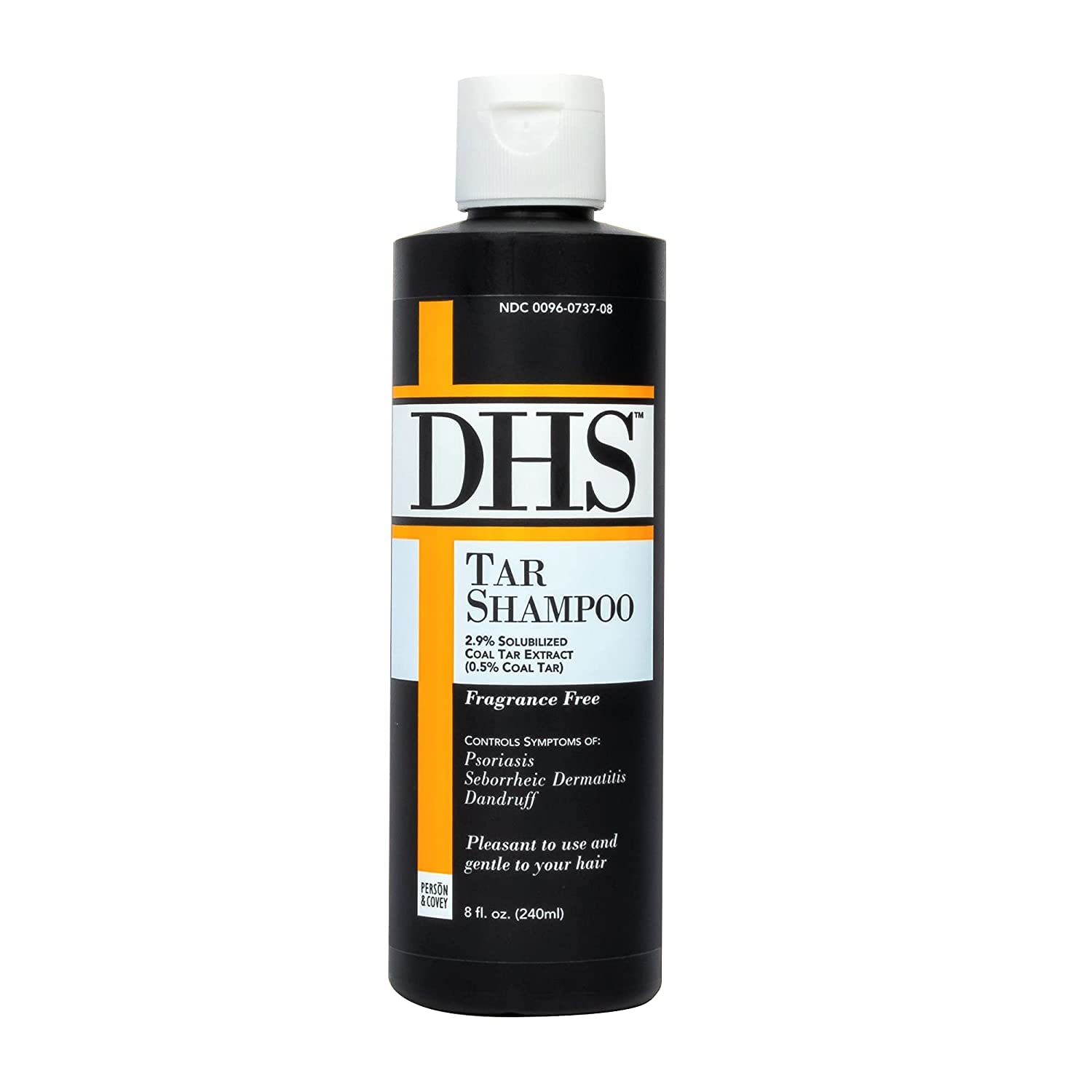 DHS Tar Shampoo 8 oz for Psoriasis & Scalp Treatment - Medicated Shampoo Pack of 2 (Buy 2 Save More) - Ideal for Dry, Itchy Scalp & Dandruff Relief
