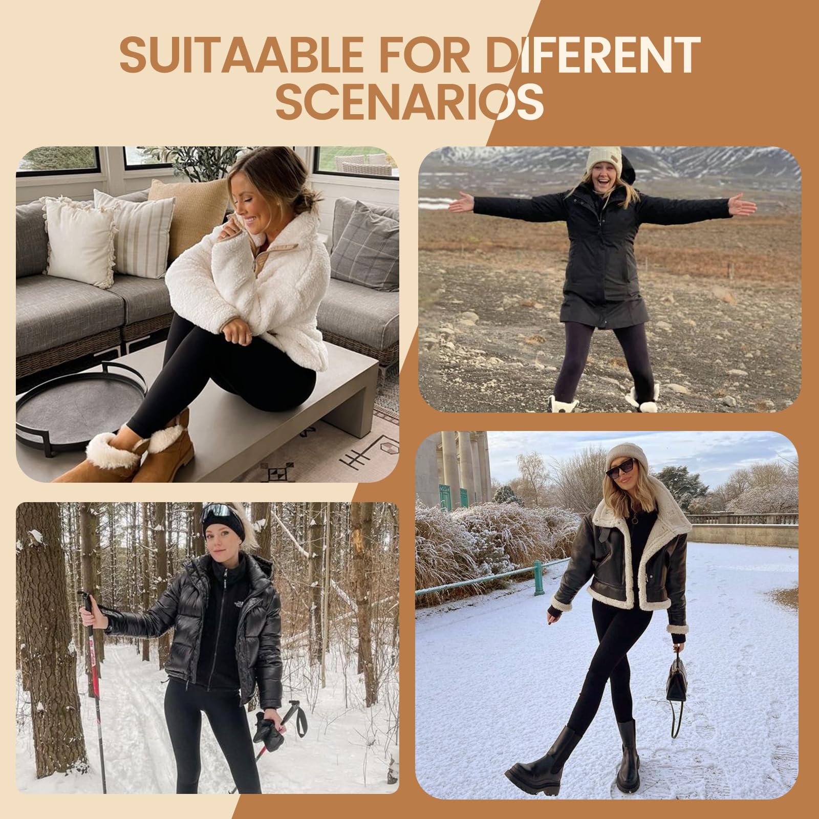 Happy Angel 2 Pack Fleece Lined Leggings for Women - Thermal Warm Winter Workout Yoga Pants, Black - Perfect for Cold Weather Running, Gym & Lounge Wear