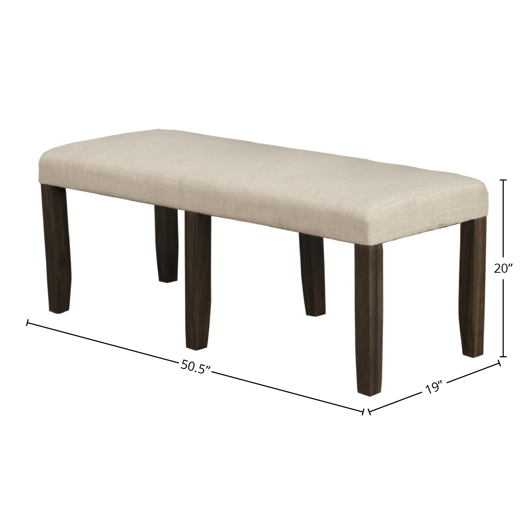 Alpine Furniture Brayden Acacia Wood & Veneer Dining Bench - Espresso Brown - Rustic Kitchen Seating for Farmhouse, Dining Room & Breakfast Nook