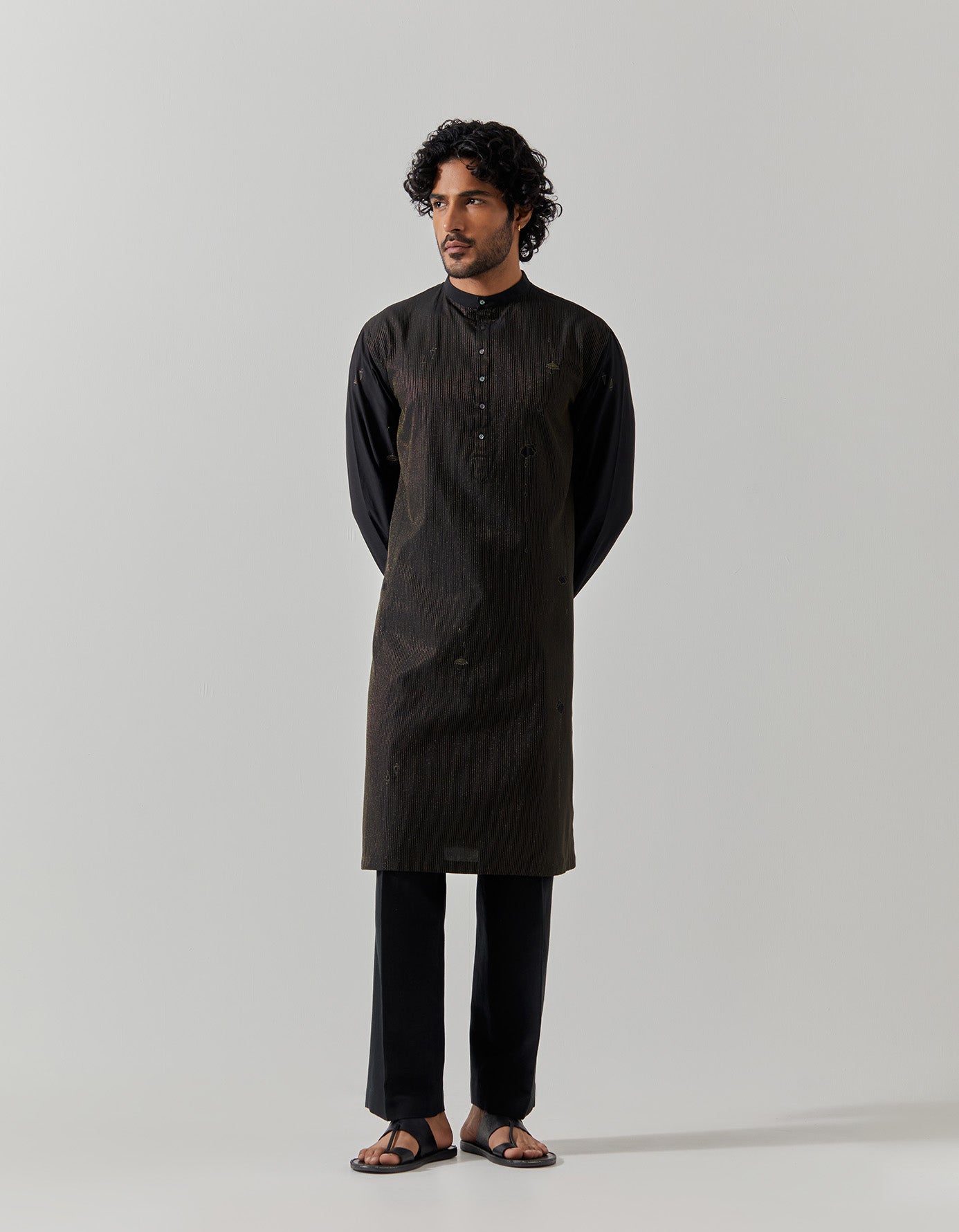 Premium Black Cotton Silk Kurta for Men - Traditional Indian Attire for Festivals, Weddings & Special Occasions