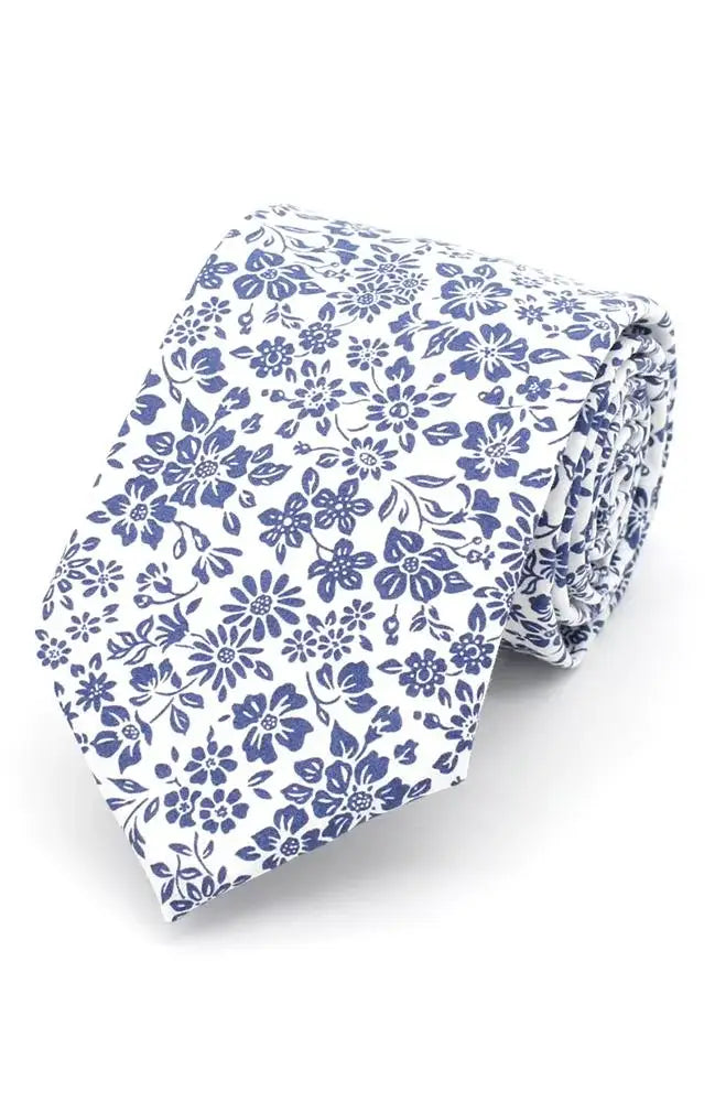 L A Smith Annabella Bartlett Silk Tie and Pocket Square Set - Premium Liberty Fabric for Men's Formal Wear & Wedding Accessories