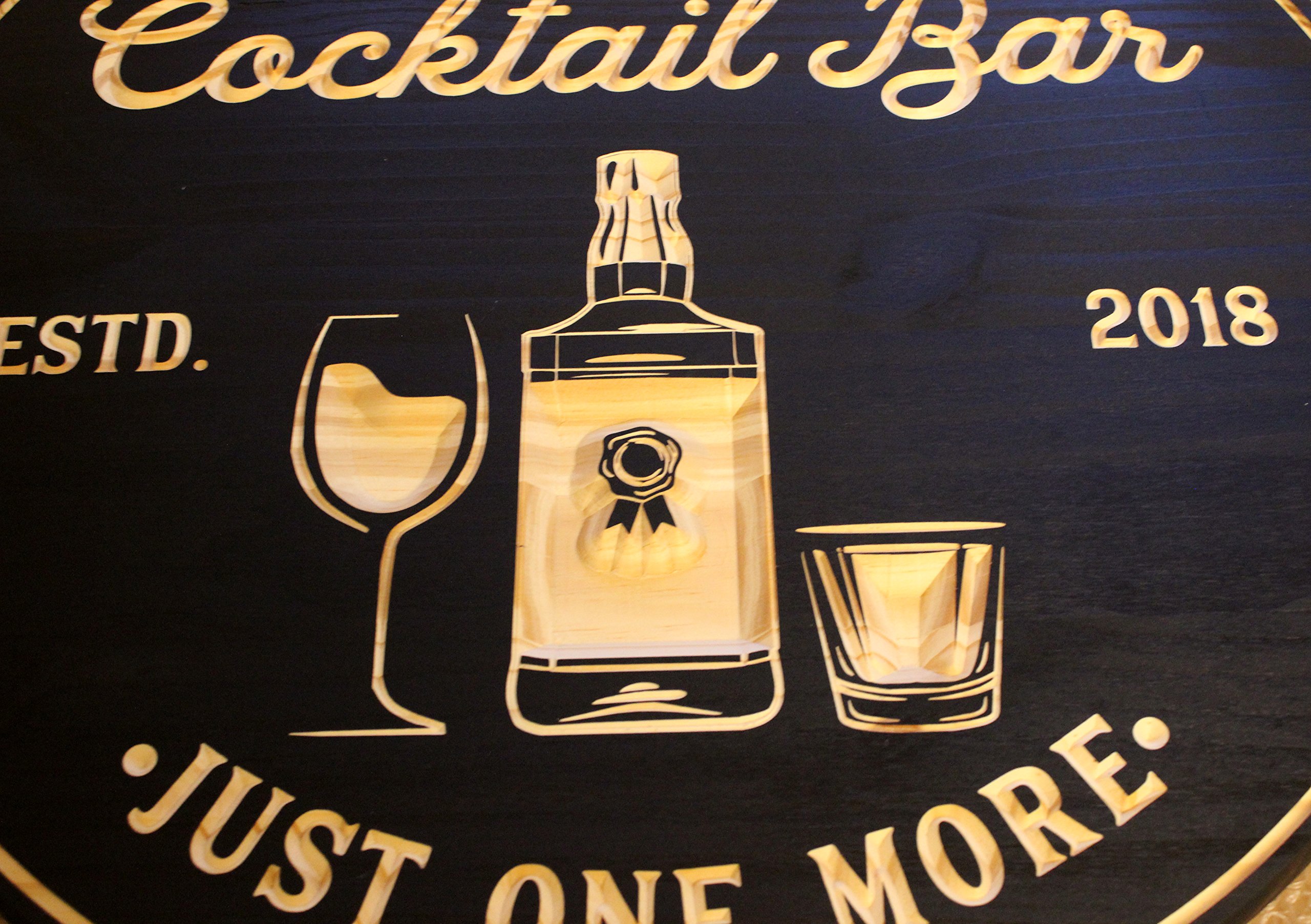 Personalized Mahogany Cocktail Bar Sign - 24