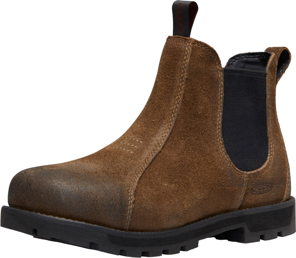 Keen Seattle Romeo 1023255 Women's Pull-On Composite Toe Work Boots - Brown Leather Safety Shoes for Construction, Warehouse & Outdoor Work
