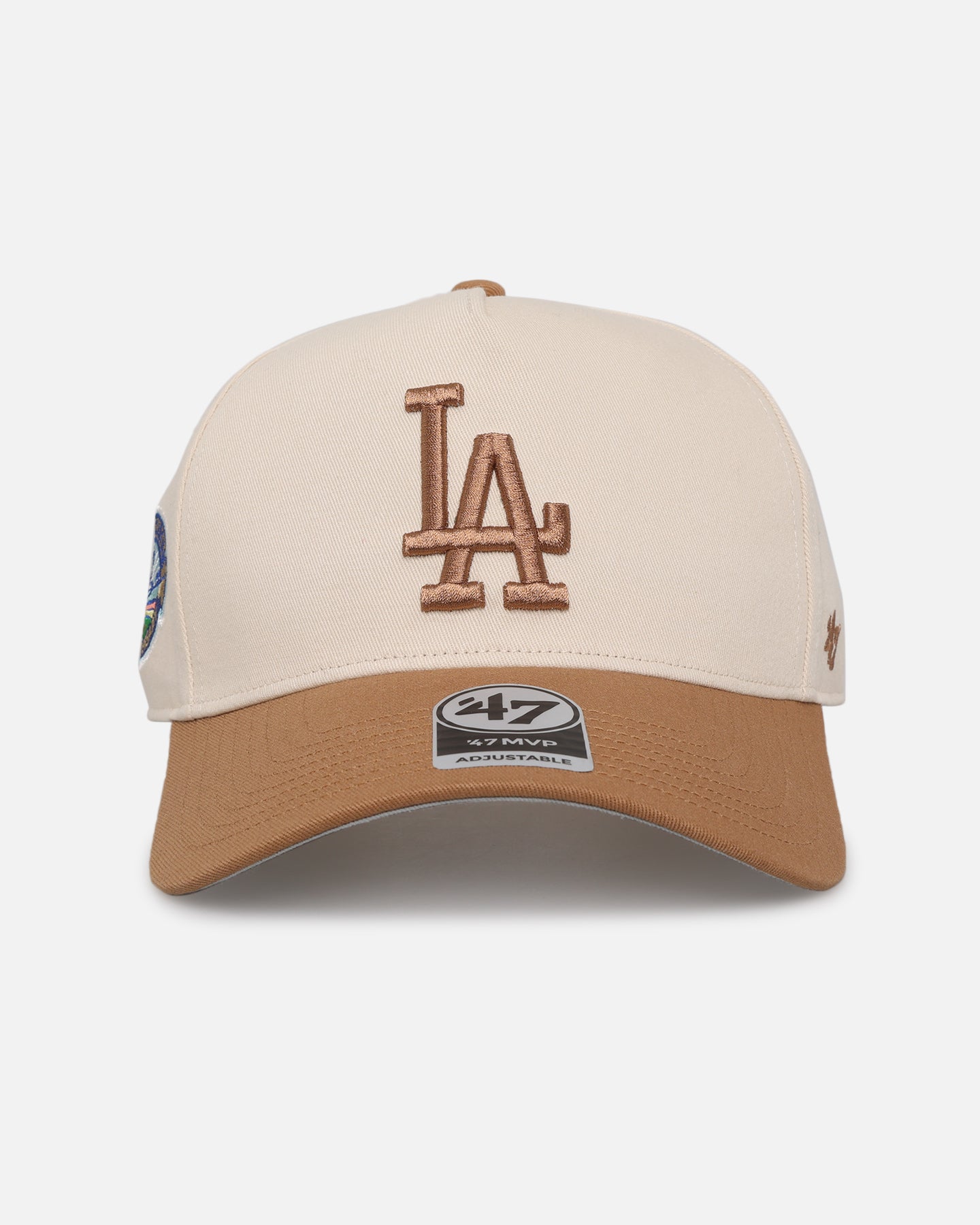 47 Brand Los Angeles Dodgers 'Two Tone Dodgers' 47 MVP DT Snapback Camel Hat - Adjustable Baseball Cap for Men & Women, Perfect for Sports Fans, Game Day, and Casual Wear
