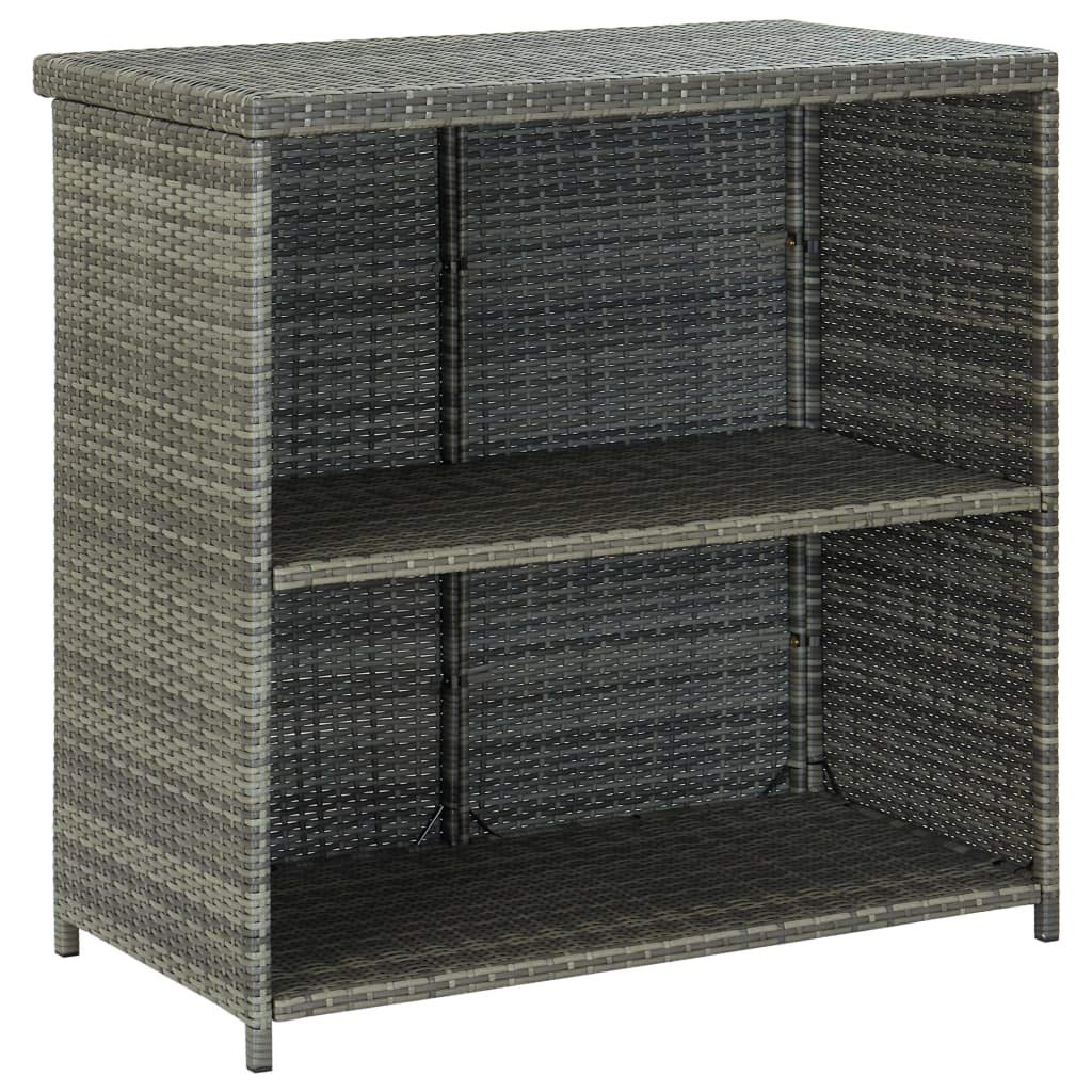vidaXL 3-Piece Bar Set - Modern Gray Poly Rattan Counter Height Dining Table & Chairs for Kitchen, Bar, or Patio | Perfect for Small Spaces, Breakfast Nooks & Outdoor Entertaining