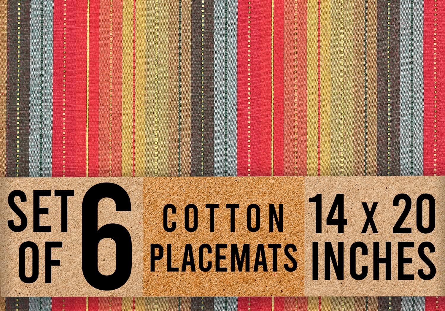 Premium 100% Cotton Oversized Placemats Set of 6 - 14