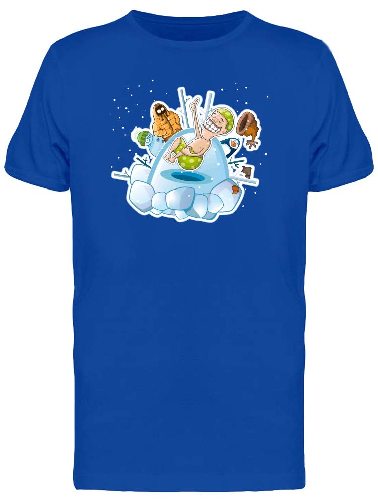Funny Men's Ice Swimming T-Shirt - Cool Graphic Tee for Winter Sports & Outdoor Activities
