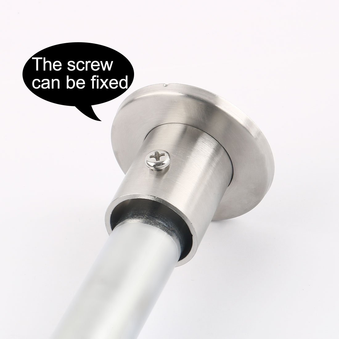uxcell 304 Stainless Steel Closet Rod Bracket Flange Lever Supports Holder Hangers - 1.3 Inch Diameter (2 Pack) - Heavy Duty Closet Organization for Wardrobes, Garment Racks & Storage Systems
