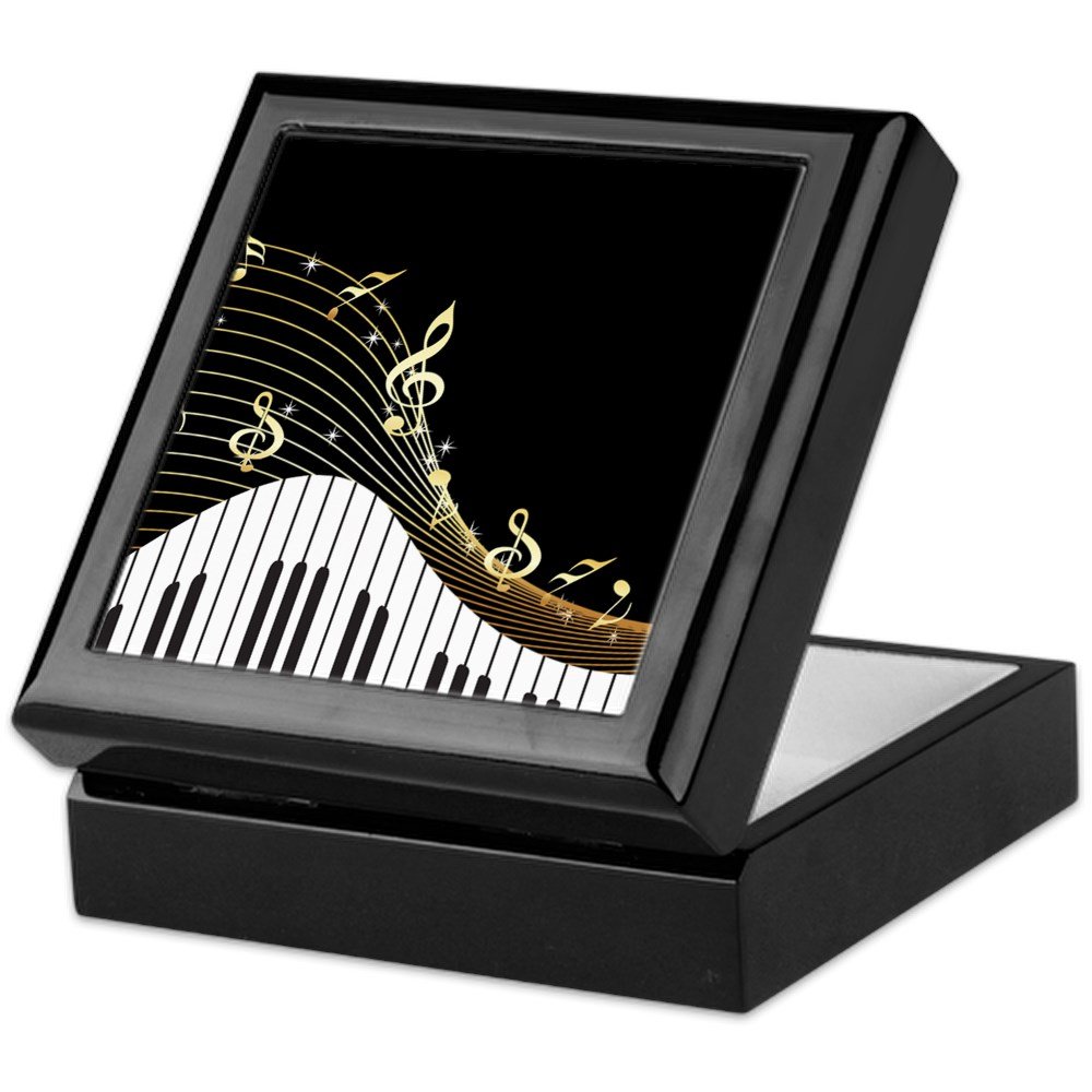 Ivory Keys Piano Music Keepsake Box - Handcrafted Hardwood Jewelry Storage Box with Velvet Lining | Perfect for Piano Lovers, Jewelry Organizer & Sentimental Gift for Musicians