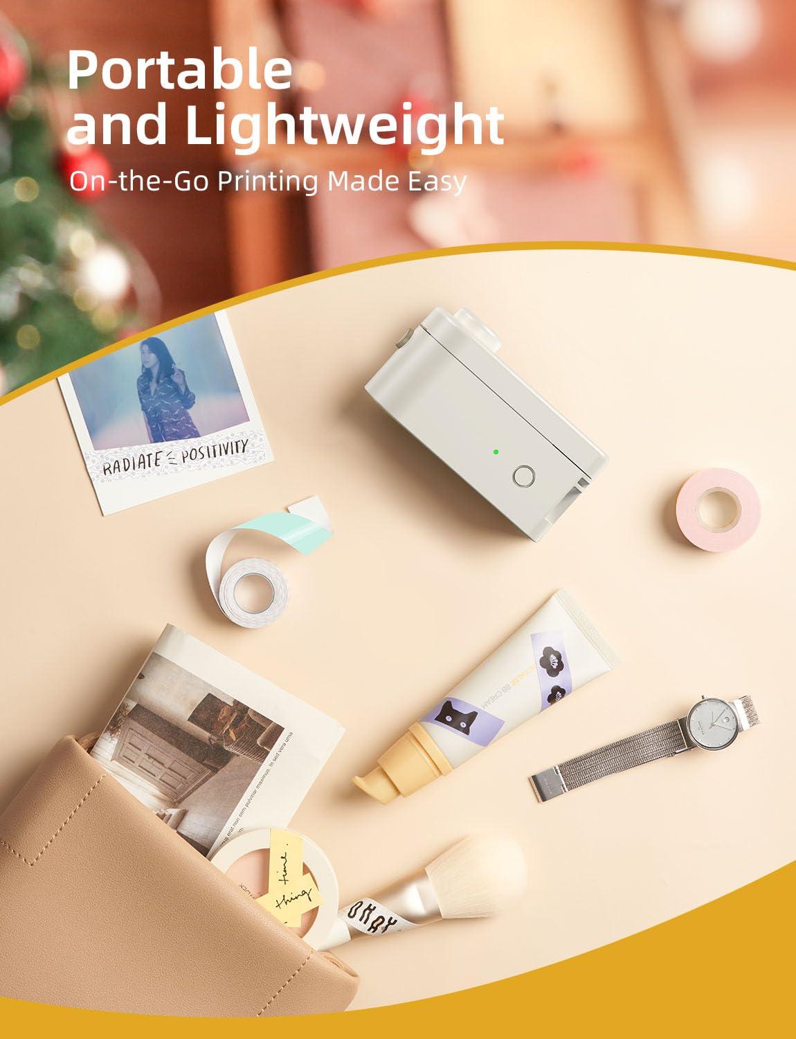 Makeid Wireless Label Maker Machine with 300dpi HD Printing - 9/12/16mm Waterproof Label Tape, Portable Rechargeable Label Printer with Built-in Cutter for Home, Office & Warehouse Organization (iOS/Android Compatible) - Perfect for Organizing Cables, Pantry Items & Storage Boxes
