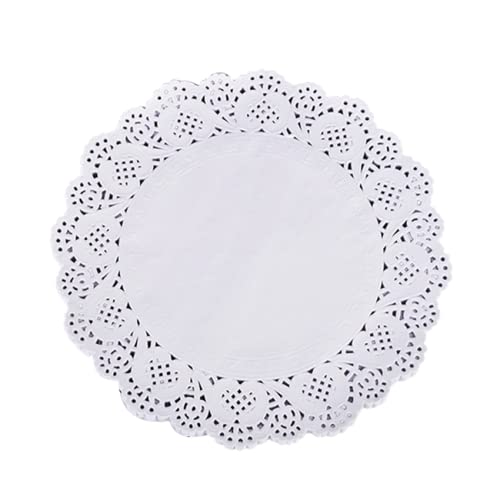 AimtoHome 10 Inch Round White Lace Paper Doilies - 100 Pack Disposable Placemats for Cake Packaging, Wedding Table Decorations & Party Serving - Elegant DIY Crafts for Dessert Displays, Tea Parties and Home Decor