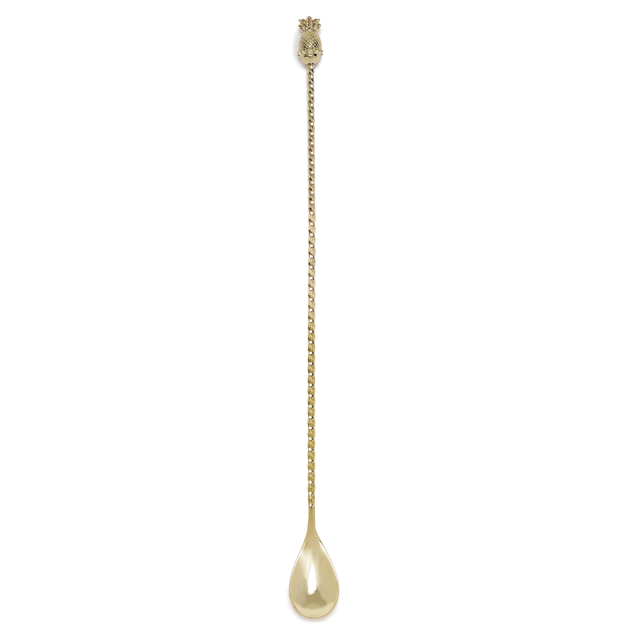 BULU™ Gold Plated Pineapple Bar Spoon - 33.5cm Cocktail Mixing Tool for Bartenders & Home Bars - Perfect for Mojitos, Martinis & Tropical Drinks