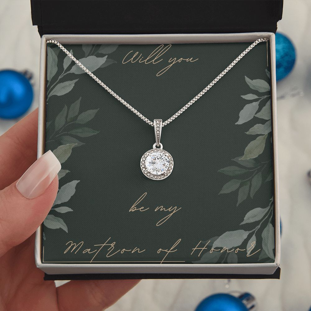 Elegant Matron of Honor Necklace - Unique Bridal Party Gift for Wedding - Perfect for Bridesmaids, Maid of Honor & Special Occasions